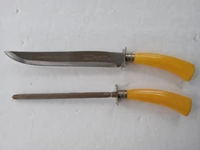 Vtg Bakelite Westall Richardson Carving Knife Sharpener Steel Sheffield England