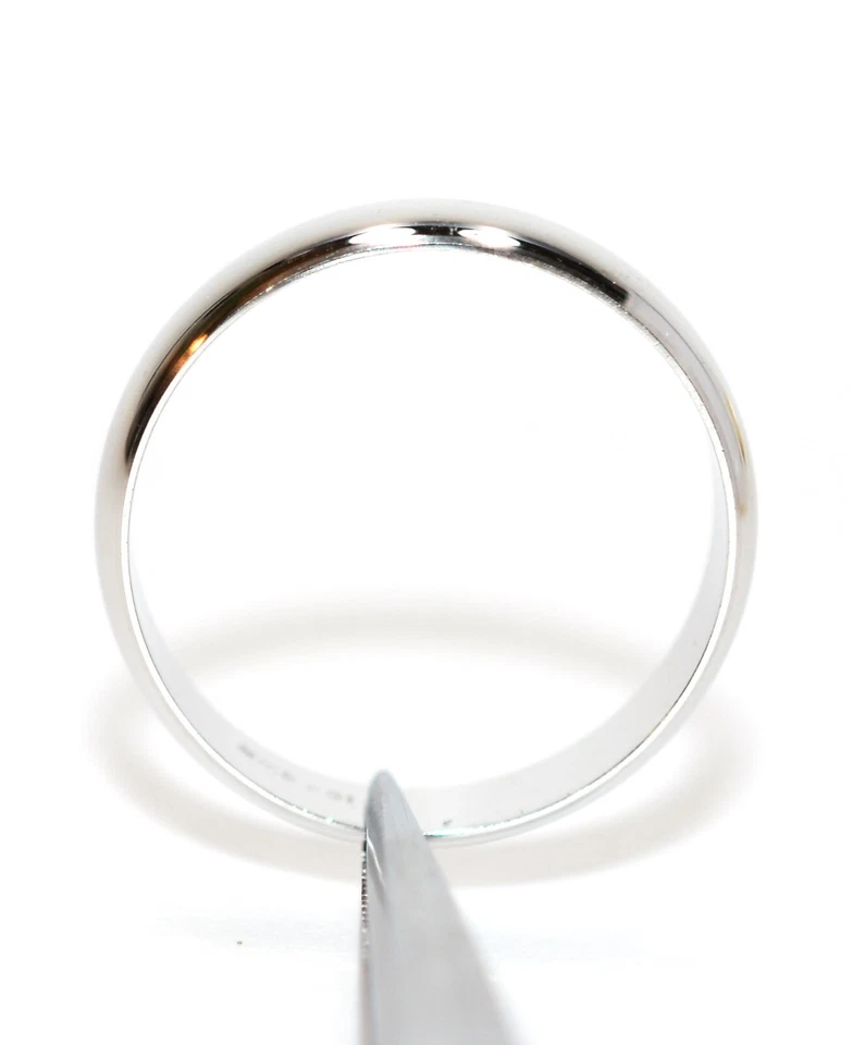 10K Solid White Gold Wedding Band Men's Ring Men's Band Wedding Band Bridal - Image 3 of 4