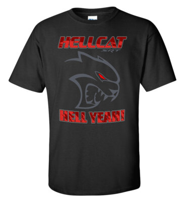 L HH × CHALLENGER / LOGO TEE Dodge Challenger SRT Hellcat Hell Yeah Cotton Shirt Black Official