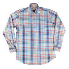 Peter Millar Men's Long Sleeve Multi Color Plaid Button Shirt Size Medium