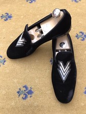 Louis Vuitton Shoes Slipper Loafers Auteuil Black Velvet Mens UK 6.5 US 7.5 40.5