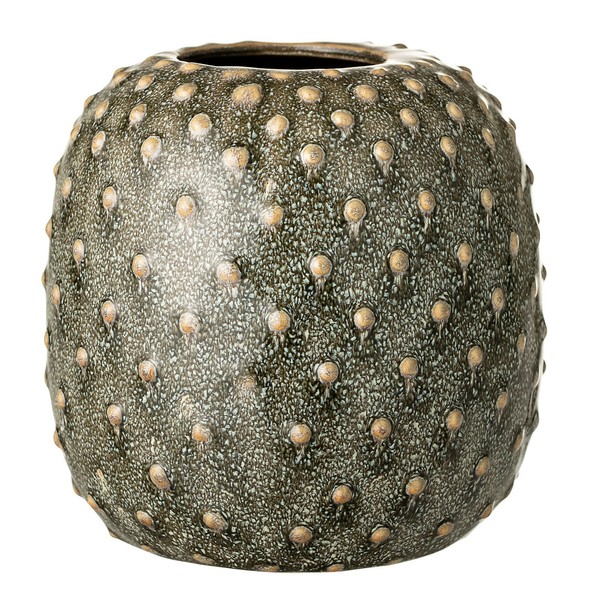 Bloomingville: Vase Keramik, GrüN, 14 X 14 Cm, Handgefertigt, Blumenvase, Skandi-image