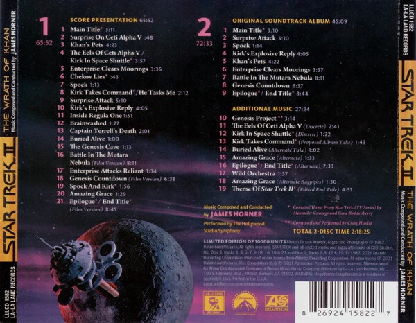 James Horner – Star Trek II: The Wrath Of Khan (1982) Complete+Bonus Score 2CDs - Bild 3 von 3