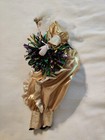 Vintage Harlequin Clown Mardi Gras Jester Porcelain Doll with White Feathers 16" — photo 4