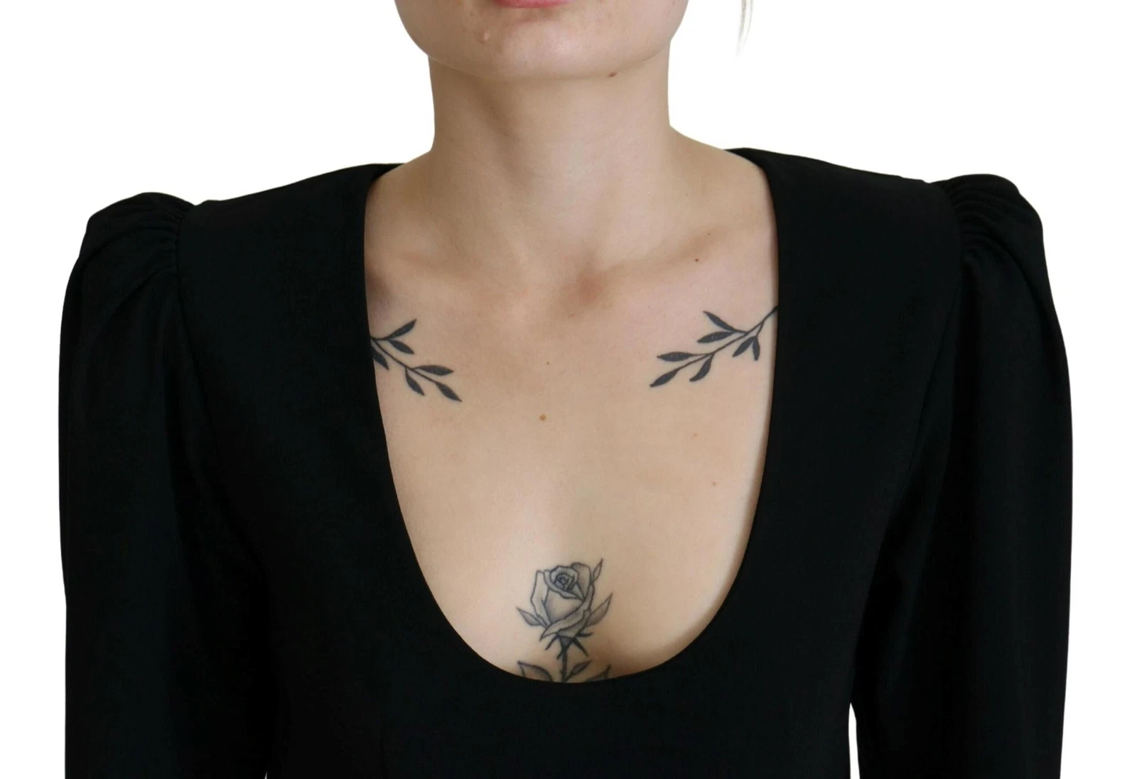 DSQUARED2 Mini Abito Donna Nero Poliestere Elastico Fodera Bodycon Avvolgente Taglia IT 38