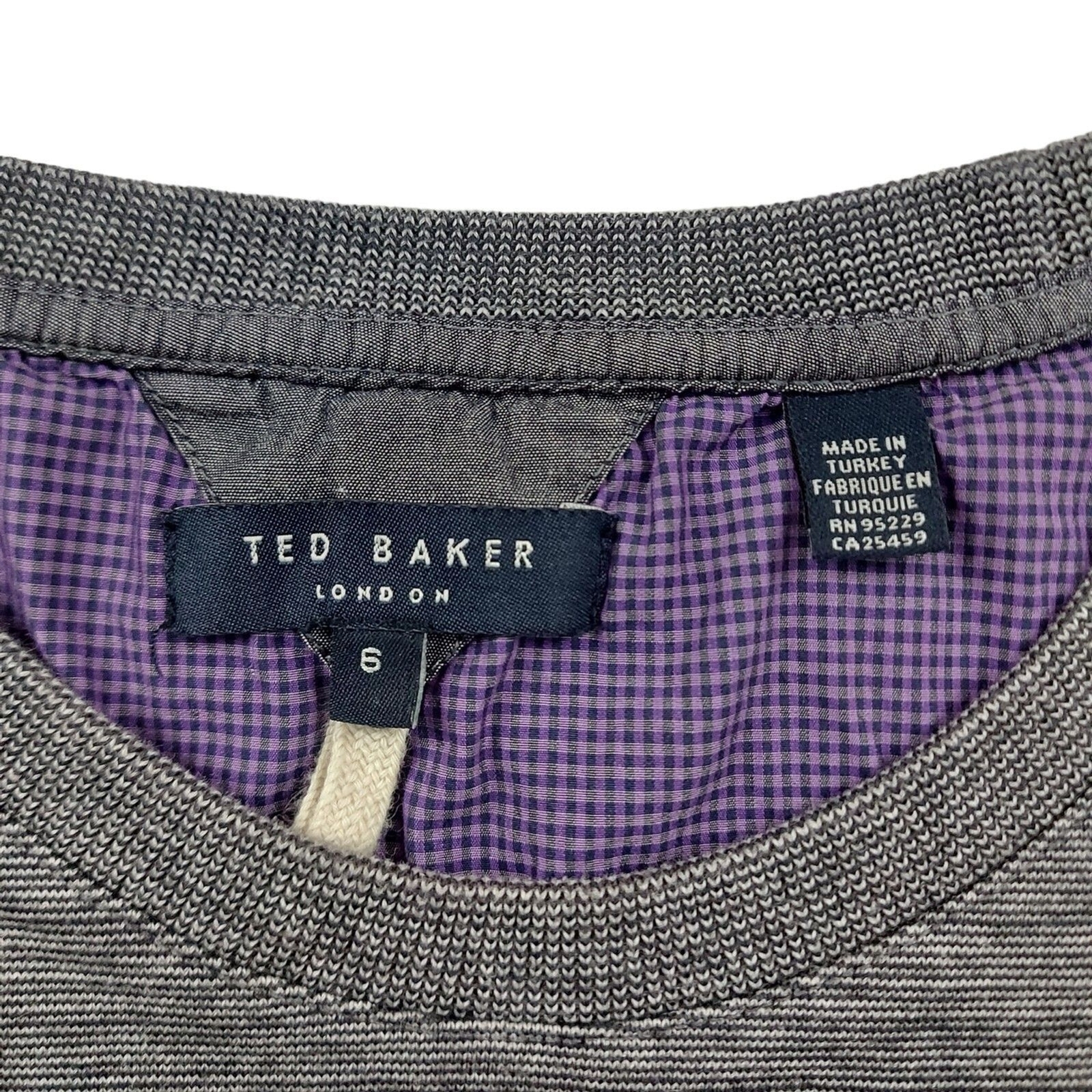 Ted Baker London Sweater Mens 6/L Gray Long Sleeve Crew Neck Pullover Golf