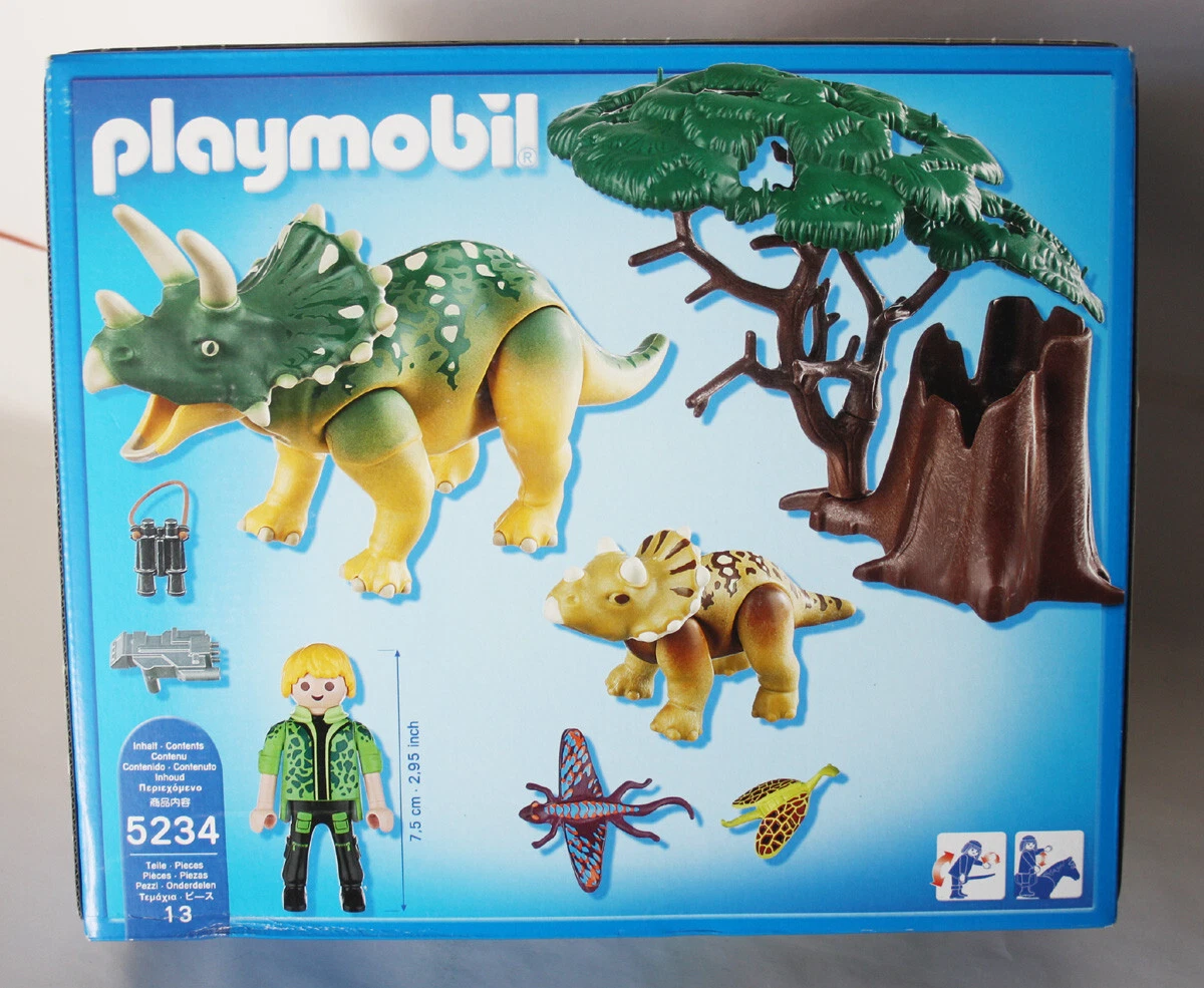 PLAYMOBIL DINOS 5234 TRICERATOPS & BABY DINOSAUR 2011 NEW SEALED