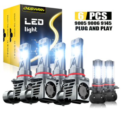 elf bar vape uk 6x For Dodge Charger 2006 2007 2008 2009 LED Headlights Fog Light Bulbs