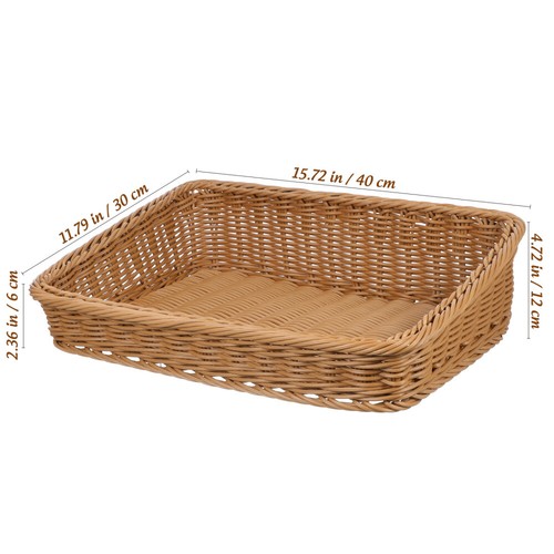Fruit Bowl Bread Basket Rattan Serving Basket Wicker Picnic Basket Food Basket - Picture 11 of 11