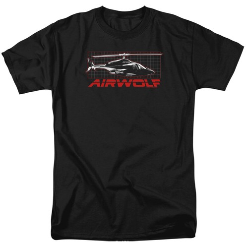 Airwolf Helicopter Grid Licensed Adult T-Shirt - Picture 11 of 15