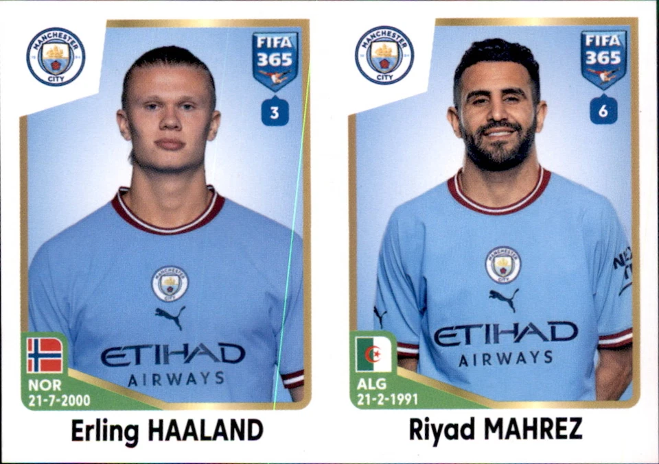 Panini Fifa 365 2023 Sticker 99 Erling Haaland/Riyad Mahrez