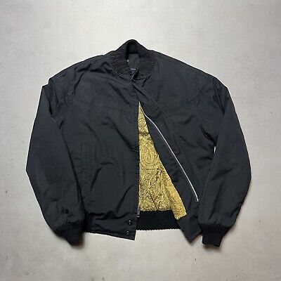 Vintage Derby San Francisco Black Bomber Jacket Gold Paisley Vintage Derby San Francisco Black Bomber Jacket Gold Paisley