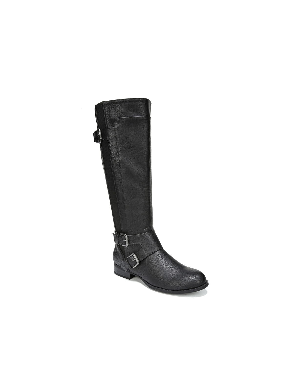 LIFE STRIDE Womens Black Cushioned Round Toe Stacked Heel Zip-Up Riding Boot 6.5