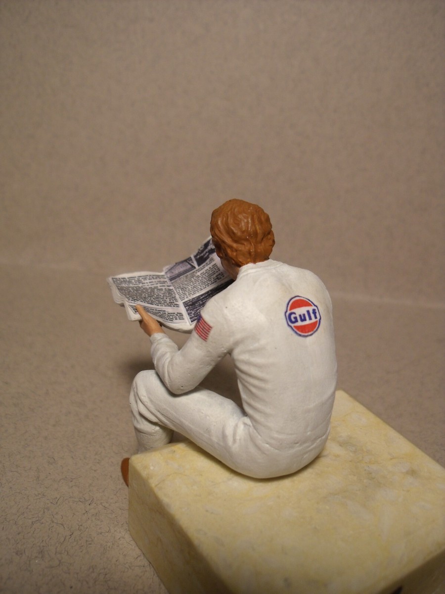 Figurine 1/18 Steve McQueen Le Mans 1970 - Porsche 917 Résine - Autoart CMR Spark