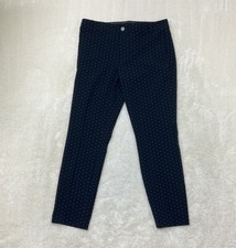 Tommy Hilfiger Womens Size 10 Stretch Skinny Navy Blue White Print Pants