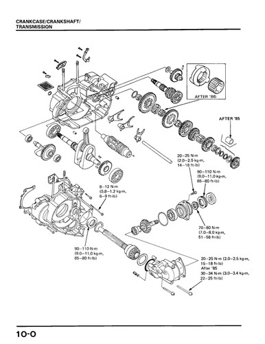 Honda Shop Manual 19885-87 ATC 250ES - Imagen 8 de 9