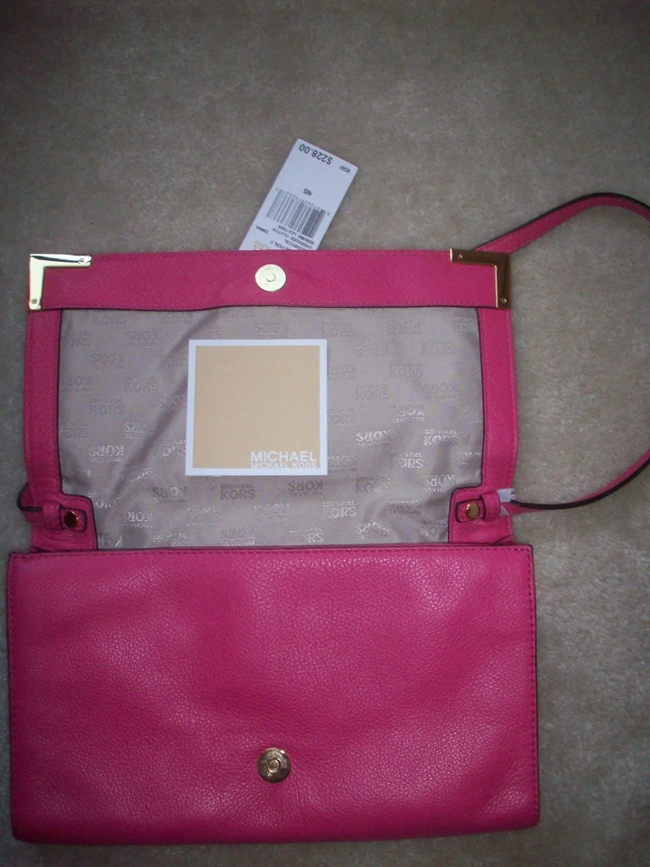 Michael Kors Zinnia Genuine Leather Beverly Clutch/Shoulder Bag, NWT - Image 4 of 4