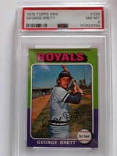 1975 Topps MINI George Brett #228 (RC) PSA 8