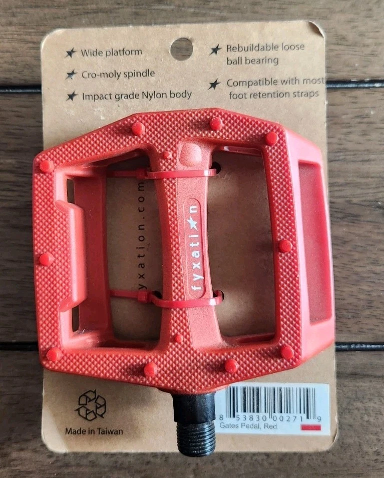 NUEVO Pedales de PC Fyxation Gates Rojo Pedal de Bicicleta Nuevo en Paquete Sellado Foto 2 de 2
