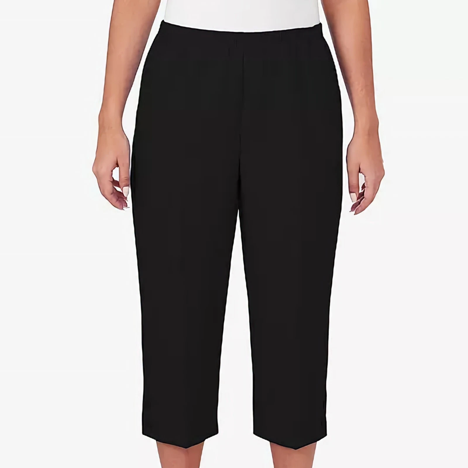 Alfred Dunner Allure Capri Tummy Slimming Stretch Modern Fit Pants Womens 16P