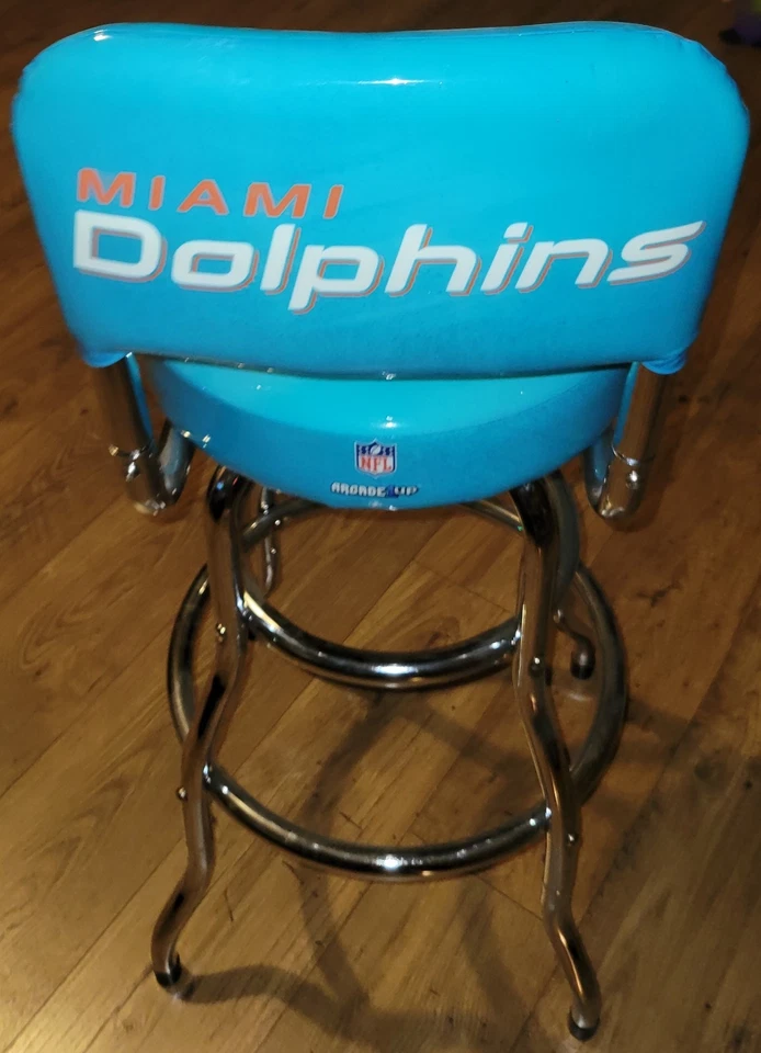 Miami Dolphins NFL Blitz High Back Adjustable Swivel Stool, Arcade1Up - Image 4 of 4