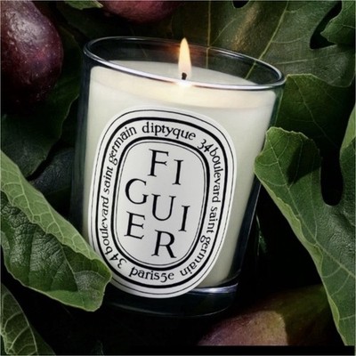 diptyque Figuier Fig Scented Jar Candle Single Wick 6.5 oz White