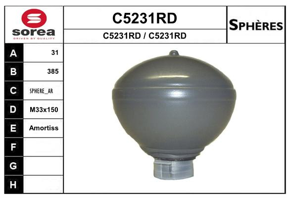 Accumulateur de pression SNRA C5231RD pour corriger la suspension dure de C5