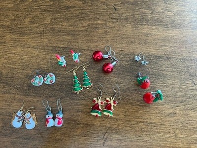 Festive Christmas Earrings, Snowmen, Cats and Christmas tree,  