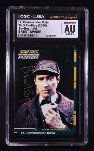 Brent Spiner Signed 2000 Lt. Commander Data Star Trek TNG Profiles Skybox #48 (C