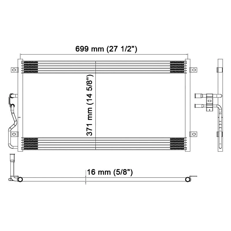 Condensador de aire acondicionado para Dodge Stratus 96-00 Chrysler Sebring Plymouth Breeze 1995-2000 Foto 4 de 4