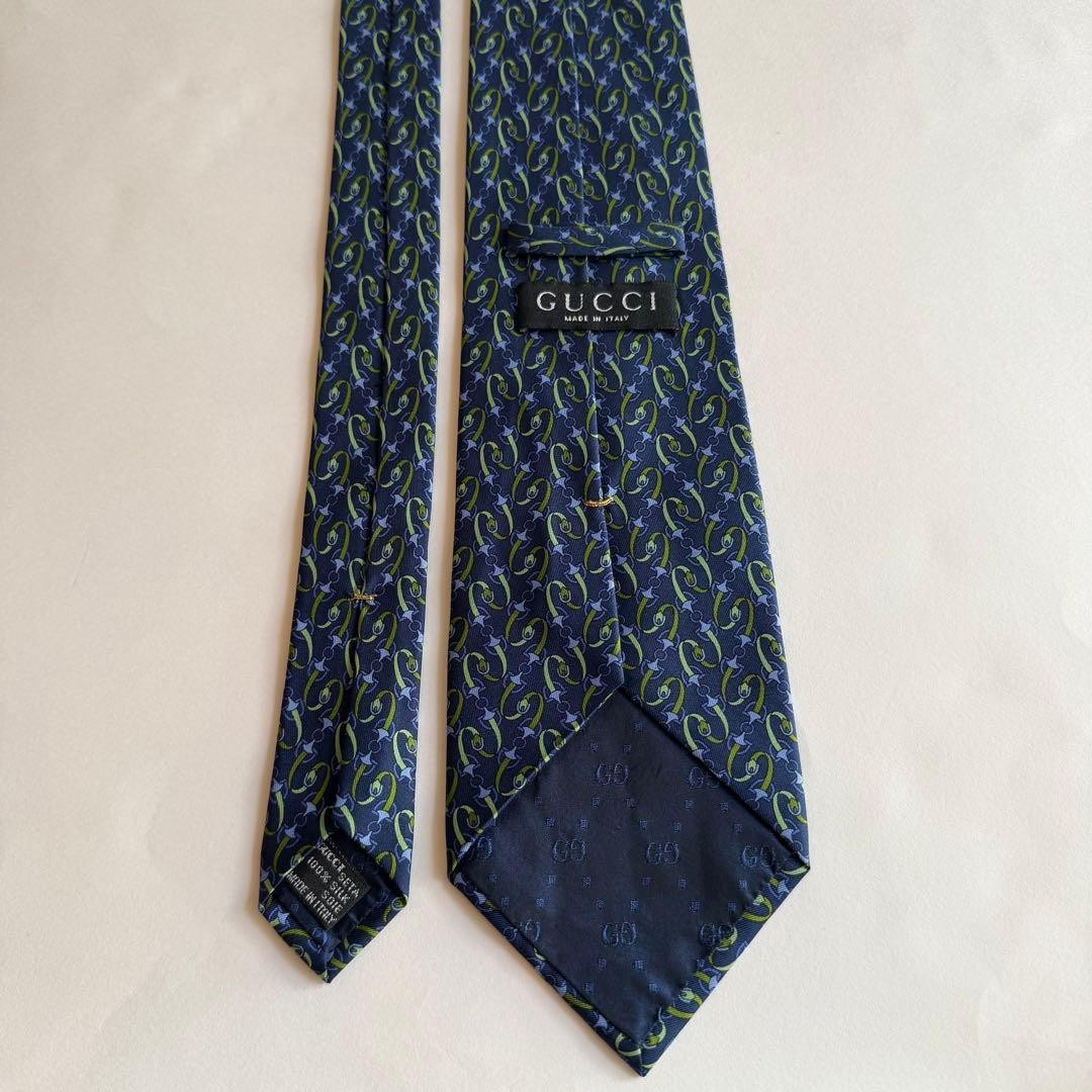 Gucci Necktie Tie 100% Silk Multicolor All-over Pattern 3.7 inches From Japan thumbnail 5