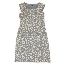 Taylor sleeveless sheath dress in a grey and white animal print Gray silk Dress