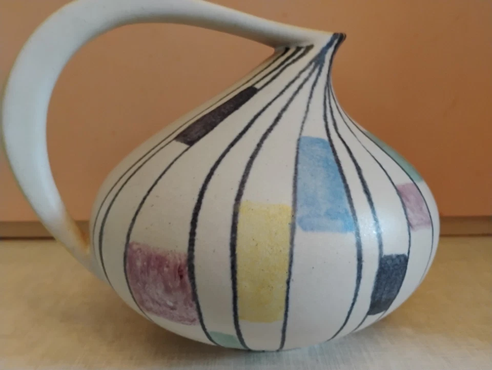 Ruscha Krugvase 50er Jahre Keramik Form 313 handgemalt top - Bild 3 von 4