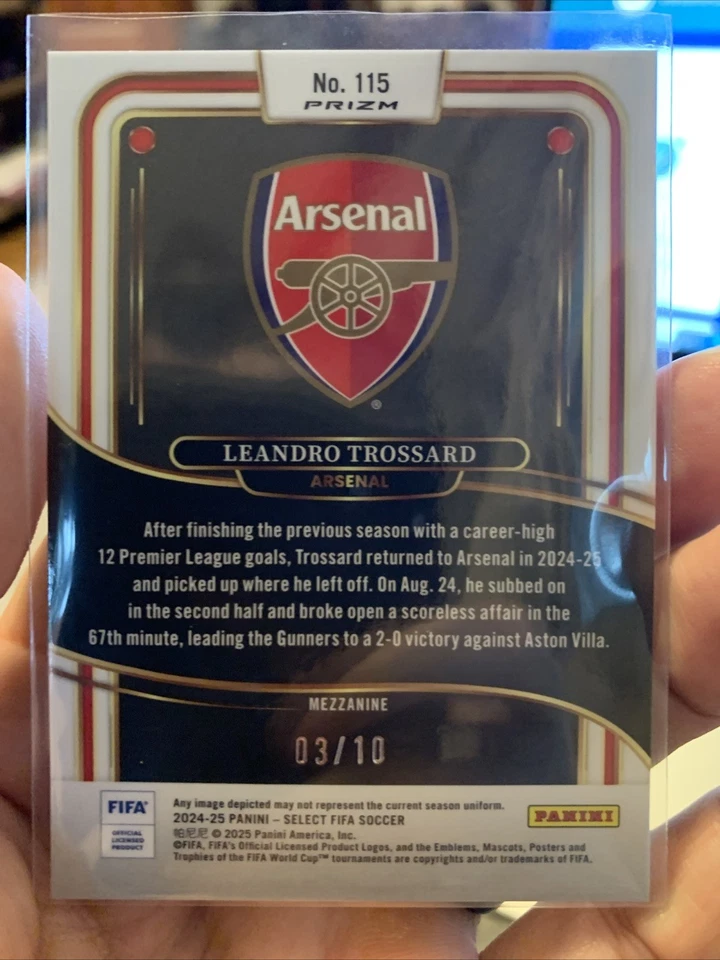 2024-25 Select FIFA Leandro Trossard Mezzanine Gold #3/10 - Image 2 of 2