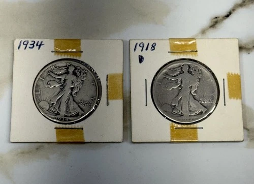 1918 “D” &  1934 LIBERTY WALKING HALF DOLLARS