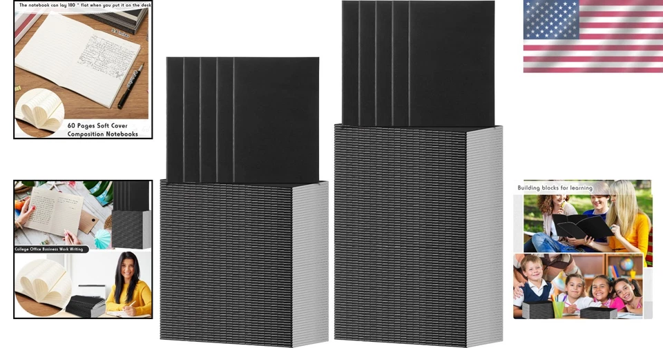 Paquete a granel de cuadernos de composición - A5, 100 unidades Foto 2 de 4