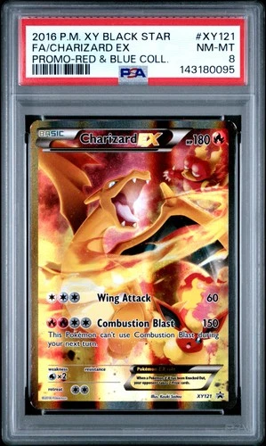 2016 POKEMON XY BLACK STAR PROMO RED & BLUE COLL FULL ART/CHARIZARD EX PSA 8