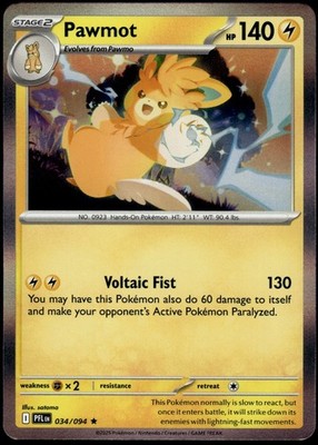   Pawmot - R 34/94 - Phantasmal Flames   Holo   Pokemon - NM