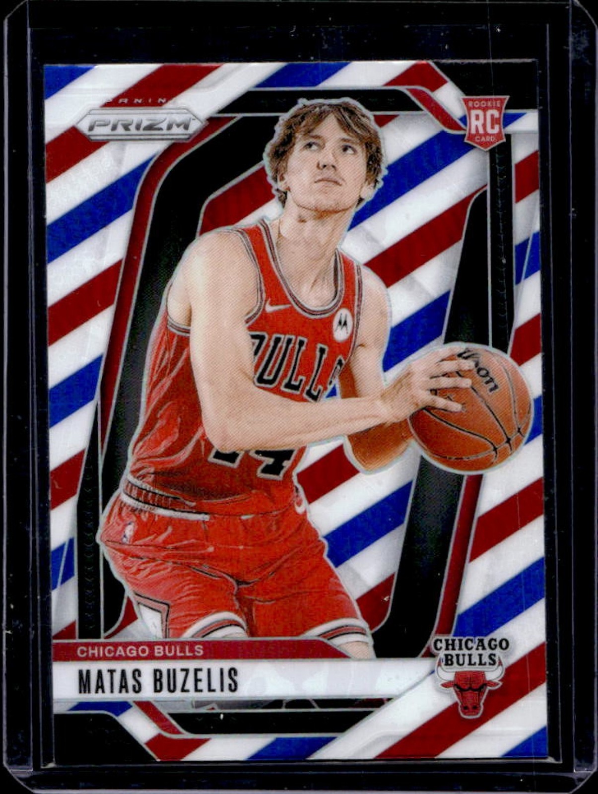 2024-25 Panini Prizm Matas Buzelis RC Red, White and Blue Rookie #252 Bulls