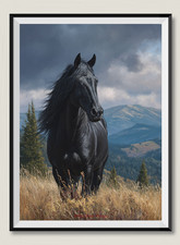 The Black Horse 3 - DIY Chart Counted Cross Stitch Patterns Needlework DMC Color