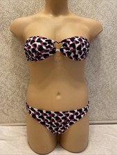Victoria's Secret Bikini. Purple Heart Print With Metal Heart Detail.Size Medium