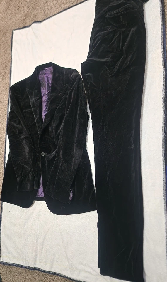 Ralph Lauren Purple Label Black Velvet Tuxedo W/ Accessories Pls See Photo - Image 3 of 4