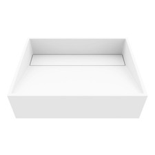 VIGO Starr Modern White Matte Stone 17 inch L x 13 inch W x 5 inch H Rectangular