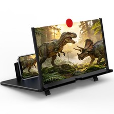 12" Cell Phone Screen Magnifier, 3D HD Projector for Movies Gaming, Foldable S