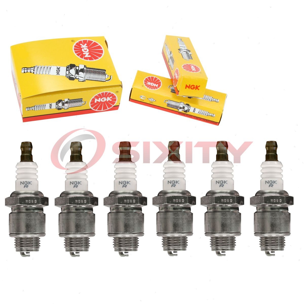 6 pc NGK 3841 BR2-LM SOLID Standard Spark Plugs for 759-3338 Ignition Wire kx
