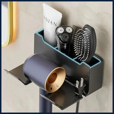 Hair Dryer Holder Wall Mount Blow Dryer Organizer Shelf   Black/white/grey