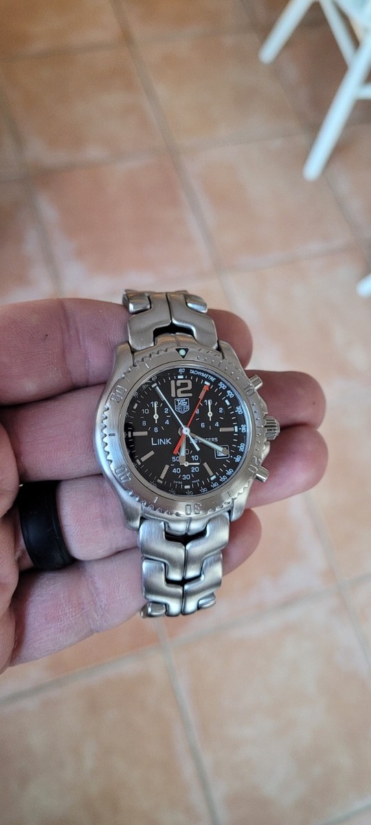 TAG Heuer CT1111.BA0550 Mens Link Chronograph Watch Black Silver