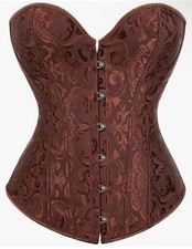 Busier corsets lace-up design jacquard suits  waist trainers for women Brown L