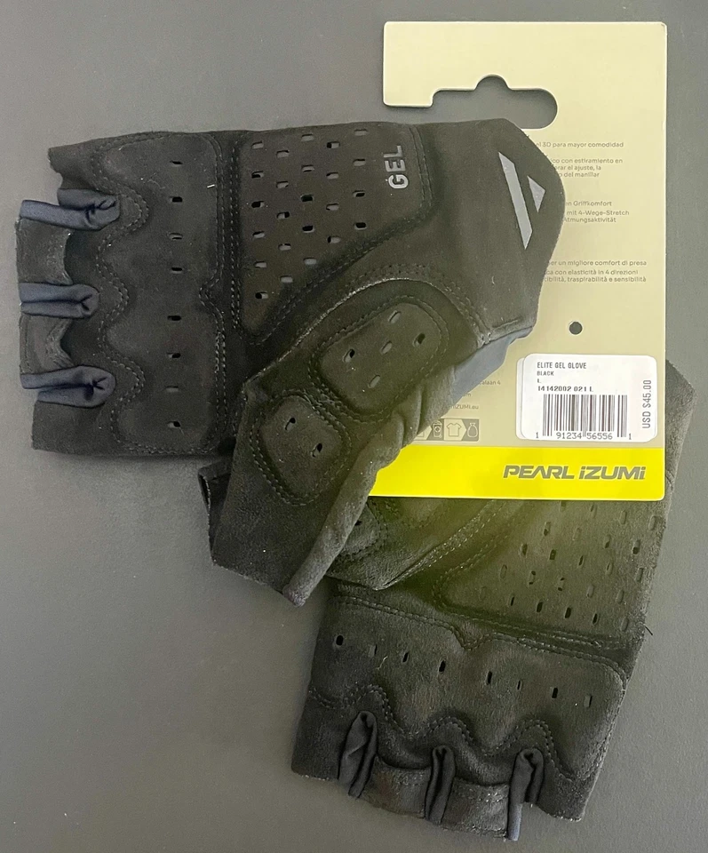 Guantes de ciclismo de carretera Pearl Izumi Elite Gel para hombre - Color: negro - Talla: grande Foto 2 de 3