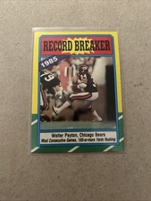 🟨1986 Topps Record Breaker Walter Payton #7 Chicago Bears Football Vintage Card